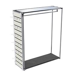 Хромированный стенд-вешало ETD-10 №1-4 (торец-ЭП) с полкой Зеркало 4мм, Антрацит