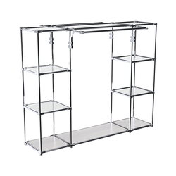 Хромированный стенд-вешало TD-46 №1-4 Хром с полками Зеркало 4мм, Ясень Анкор светлый - U31104