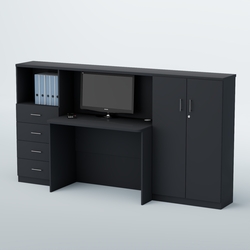 Ресепшен с тумбами и полками ВЕГА №3, Антрацит