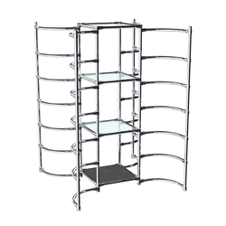 Хромированное вешало ДУГА №3-1 с полками стекло 6 мм, Антрацит