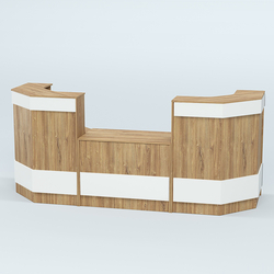 Ресепшен серии ПРАЙМ №7Б со столом выдачи, Дуб Канзас коричневый + Белый