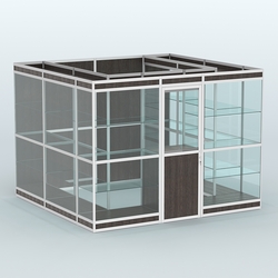 Павильон из профиля пристенный №9в (6,75 кв. м), Дуб Венге