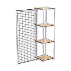 Хромированное вешало ЯЧЕЙКА №1-3 с полками ДСП 16мм, Дуб Золотистый