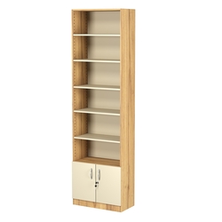 Стеллаж из ДСП с 5-ю полками 300x600 мм серии LEVEL-5 №5 (З/C - ДВП), Дуб Золотистый и Крем Вайс