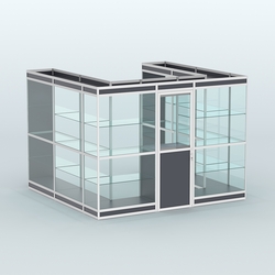 Павильон из профиля пристенный №5в (6,75 кв. м), Антрацит