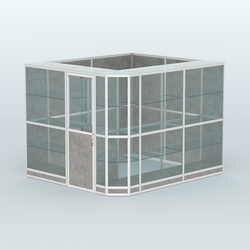 Павильон из профиля угловой №6г (5,5 кв.м), Бетон Чикаго светло-серый F186 ST9