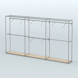 Торговая система ХРОМ без ДСП 3600 мм с поручнями №6, Дуб Сонома