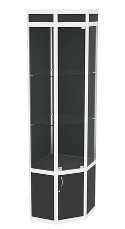 Витрина из профиля пятигранная угловая №1 , Черный