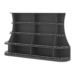 Пристенный низкий стеллаж ГАРАНТ №2-О с ограничителями, Черный