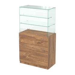 Открытый прилавок с выдвижными ящиками Селена-2, Дуб Канзас коричневый