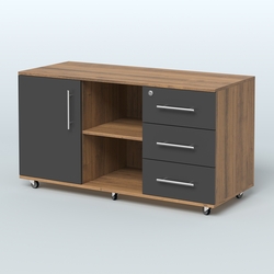 Приставка подкатная Лонди, цвет дуб шамони светлый, Орех + Черный