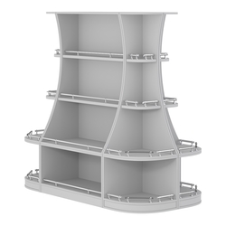 Островной низкий стеллаж ГАРАНТ №2-О с ограничителями, Серый
