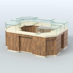 Торговый островок GOLD №3 (4,94 кв.м), Крем Вайс + Орех