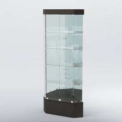 Витрина для музеев "Коллекция" №19 угловая с полками, Черный