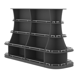 Островной низкий стеллаж ГАРАНТ №3-О с ограничителями, Черный