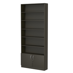 Стеллаж из ДСП с 5-ю полками 200x900 мм серии LEVEL-5 №10 (З/C - ДВП), Черный