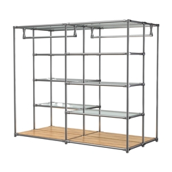 Хромированное вешало ПЛАТФОРМА №1-1 с полками стекло 6мм, Дуб Золотистый