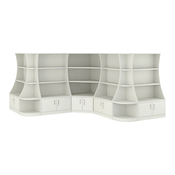 Угловой низкий стеллаж ГАРАНТ №4, Белый