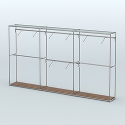 Торговая система ХРОМ без ДСП 3600 мм с поручнями №6, Орех