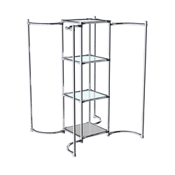 Хромированное вешало ВОЛНА №4-1 с полками стекло 6мм, Серый