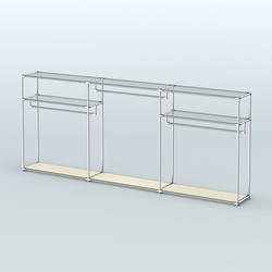 Островная торговая система ХРОМ 3600 мм с поручнями №4, Крем Вайс