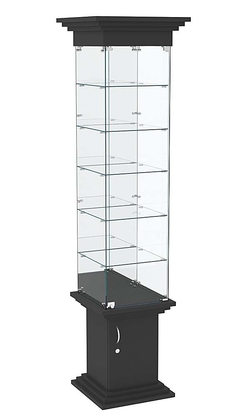 Витрина стаканчик с зеркалом и пятью полками в наличии ЦИТАДЕЛЬ №504, Черный