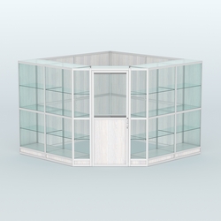 Павильон из профиля угловой №8г (9 кв.м), Ясень Анкор светлый