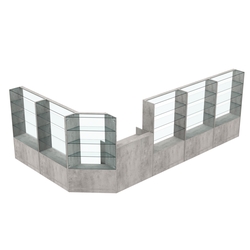 Торговый угловой островок ГРАЦИЯ №9 (открытый) (10.27 кв.м), Бетон Чикаго светло-серый F186 ST9