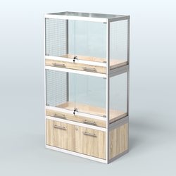 Витрина малая для продажи средних млекопитающих в зоомагазин серии КУНЬИ-02, Дуб сонома