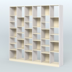 Стеллаж из ДСП серии ЛОФТ №16-2 с полками ДСП, Ясень Анкор светлый и Крем Вайс