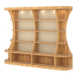 Пристенный высокий стеллаж ГАРАНТ №2-О с ограничителями, Дуб Золотистый и Крем Вайс