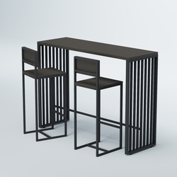 Комплект барный стол "Кофе-брейк" №6 и стулья, Черный