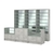 Комплект витрин с наклонными полками SL-6 №12-2 и прилавков ЭК-3 Метрополитан Грей