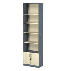 Стеллаж из ДСП с 4-мя полками 300x600 мм серии LEVEL-4 №5 (З/C - ДВП), Темно-серый + Крем Вайс