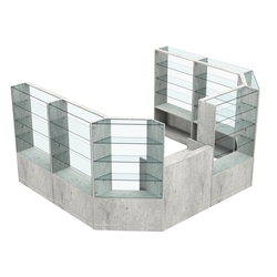 Торговый пристенный островок ГРАЦИЯ №9 (открытый) (7.43 кв.м), Метрополитан Грей