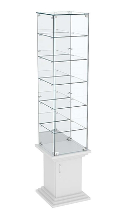 Витрина стаканчик с 5-ю полками и зеркалом ЦИТАДЕЛЬ №508, Серый