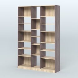 Стеллаж из ДСП серии ЛОФТ №14-2 с полками ДСП, Ясень Анкор темный и Дуб Сонома