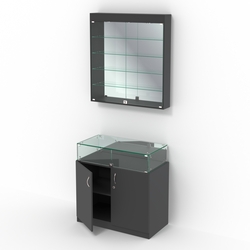 Комбинированный прилавок-витрина с верхней подсветкой КПВ-14-04, Черный