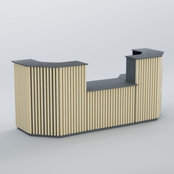 Ресепшен со столом выдачи серии ВЕРТИКАЛЬ №7, Темно-серый + Крем Вайс