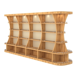 Островной высокий стеллаж ГАРАНТ №5-О с ограничителями, Дуб Золотистый и Крем Вайс