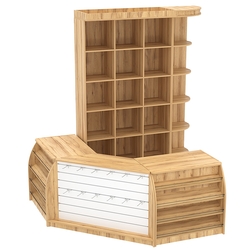 Комплект кассовой зоны со стеллажами - ячейками №1, Дуб Золотистый