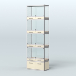 Витрина большая для продажи средних млекопитающих в зоомагазин серии КУНЬИ-04, Крем Вайс