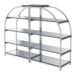 Комбинация стендов TD-06 №1-5 (с полками Зеркало 4мм), Темно-Серый