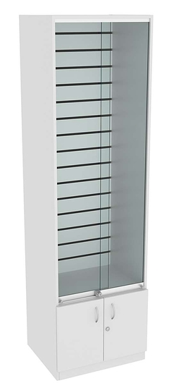 Витрина СЭСП с экономпанелью и раздвижными дверками №2-500 (закрытая), Серый