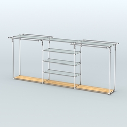 Островная торговая система ХРОМ 3600 мм с поручнями №7, Дуб Золотистый