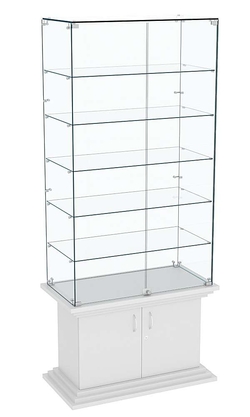 Витрина широкая прозрачная с 5-ю полками ЦИТАДЕЛЬ №505, Серый