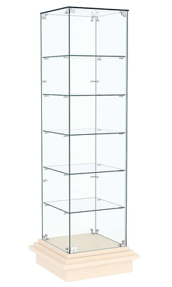Витрина с пятью квадратными полками ЗИККУРАТ №501, Крем Вайс