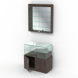 Комбинированный прилавок-витрина с зеркалами КПВ-01-04, Дуб Венге