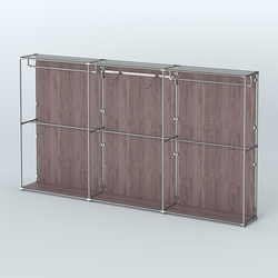 Торговая система ХРОМ (задняя стенка - ДСП) 3600 мм с поручнями №8, Ясень Анкор темный