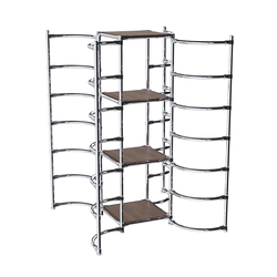 Хромированное вешало ДУГА №4-3 с полками ДСП 16 мм, Орех